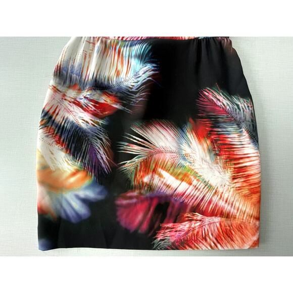 Sandro Sz 3/US 8 Bold Feather Print Dress Black Mini Sheer Cocktail Artsy French - Picture 5 of 13